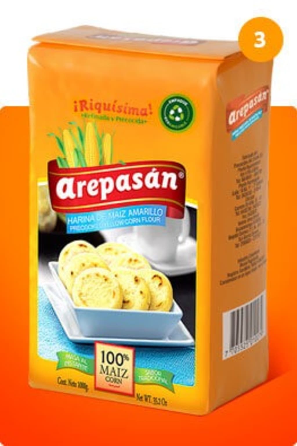 PRECOCIDO DE MAIZ AREPASAN AMARILLO 1000 GRS x 10