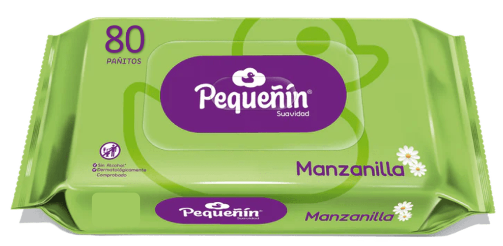 TOALLITAS HUMEDAS PEQUEÑIN MANZANILLA 80 UNDS (NP) x 24