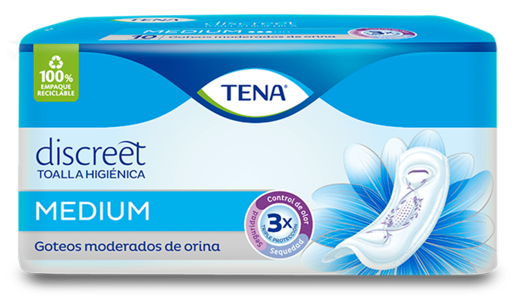TENA MUJER MEDIUM DISCREET 10 UND x 12