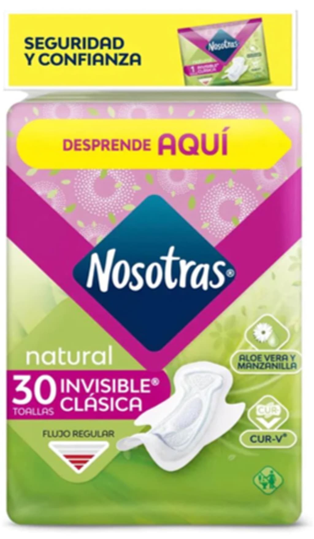 TOALLA NOSOTRAS INVISIBLE CLASICA TELA 30 UNDS x 8