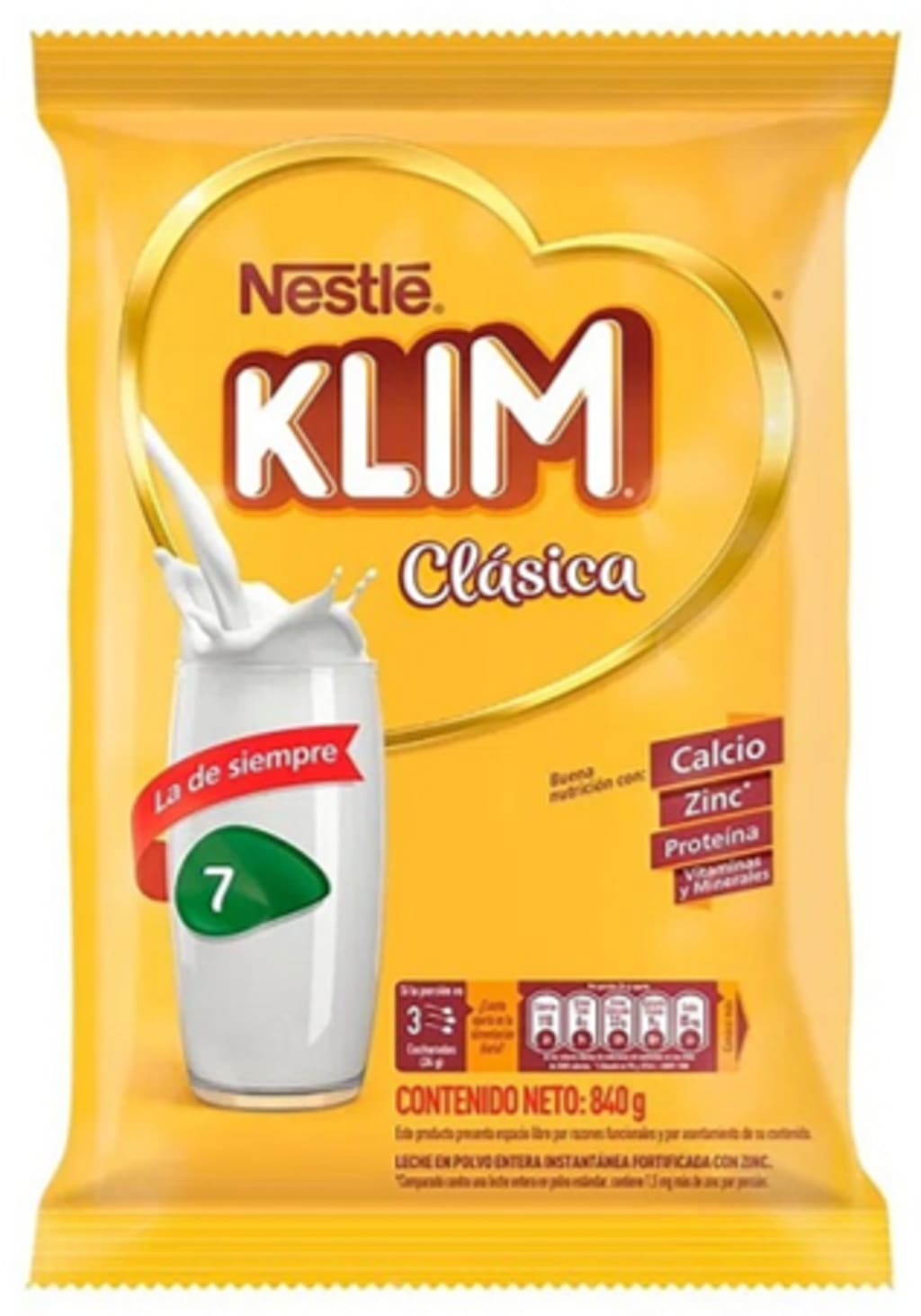 LECHE EN POLVO KLIM CLASICA BOLSA 840 GRS x 12
