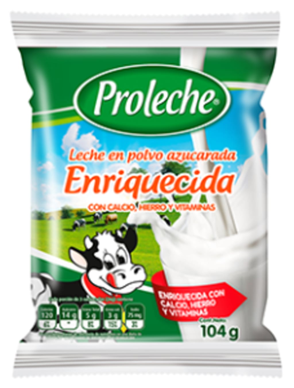 LECHE EN POLVO PROLECHE ENRIQUECIDA AZC BOLSA 104 GRS