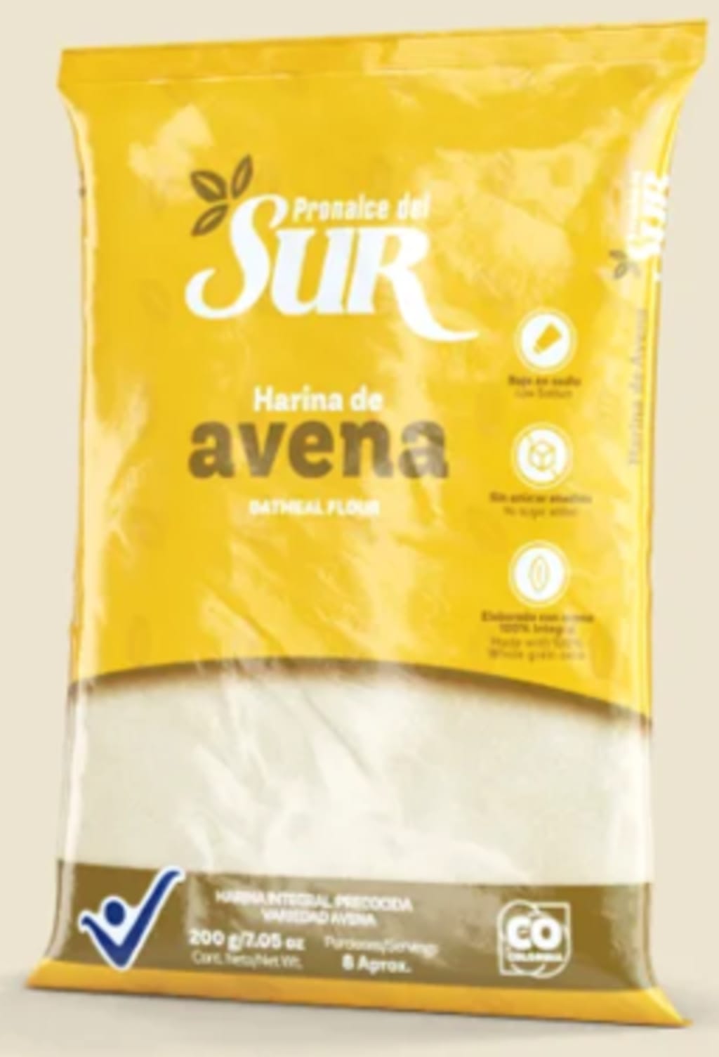 AVENA DEL SUR BOLSA NATURAL MOLIDA 200 GRS x 48