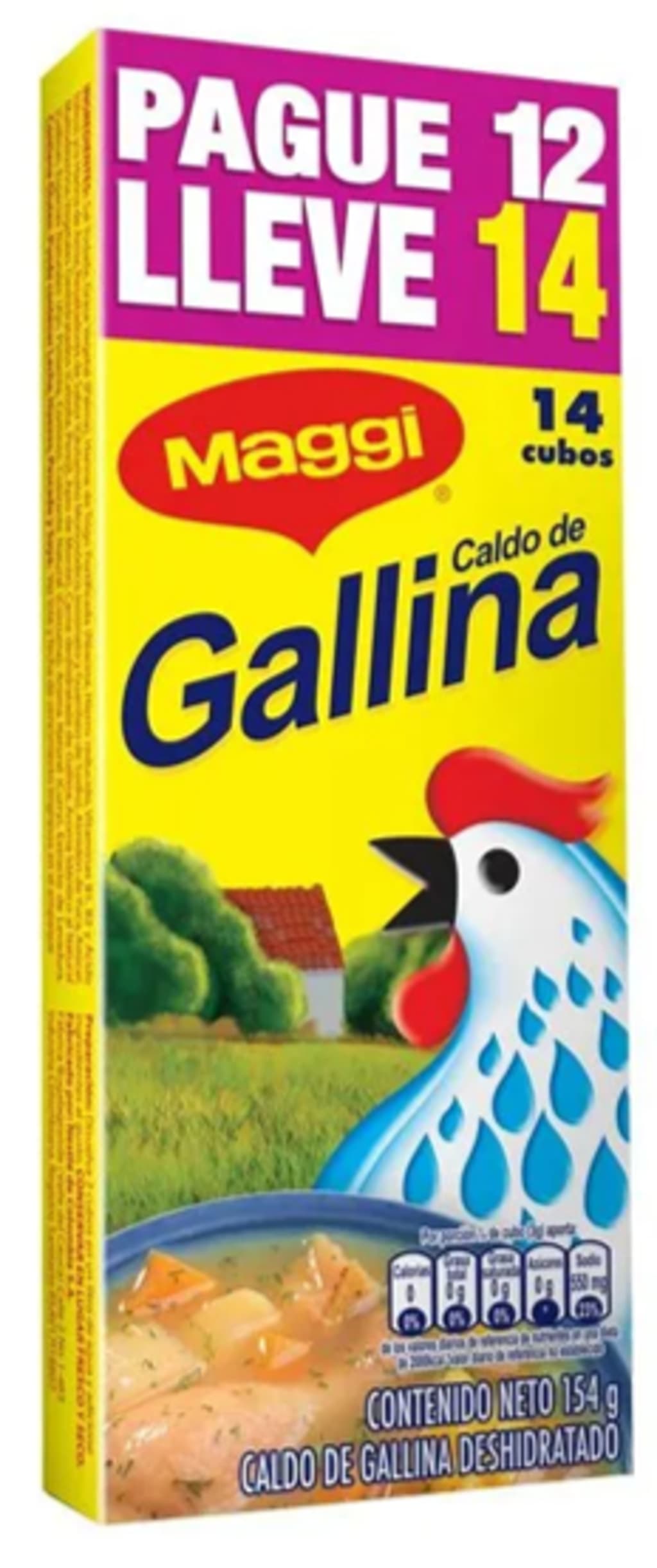 CALDO MAGGI PAGUE 12 LLEVE 14 CUBOS (154 GRS) x 27