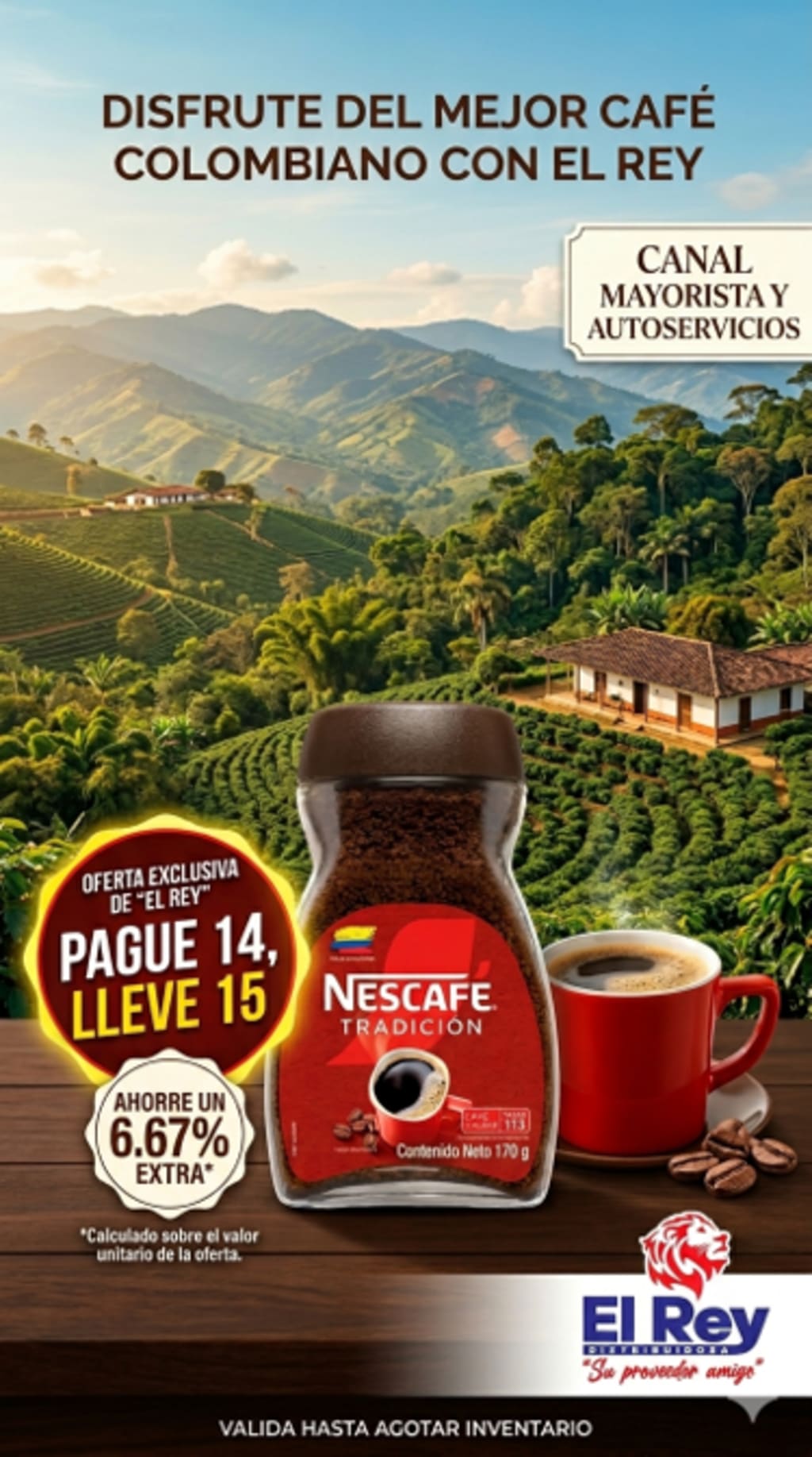 CAFE NESCAFE FRASCO 170 GRAMOS (PAGUE 14 LLEVE 15)