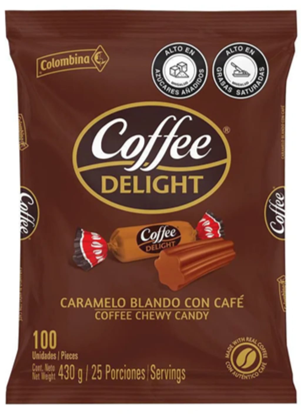 CONFITE COFFEE DELIGHT BLANDO INTENSO 100 UND x 16