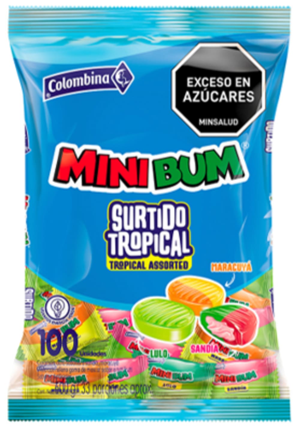 CONFITE MINIBUM TROPICAL 100 UNDS