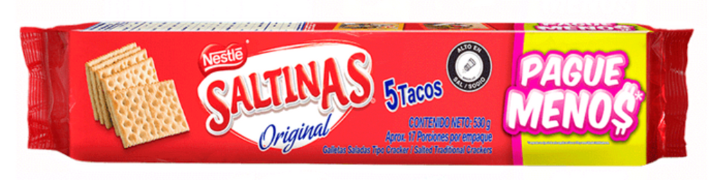 GALLETA SALTINAS NESTLE ORIGINAL 5 TACOS (450 GRS) x 18
