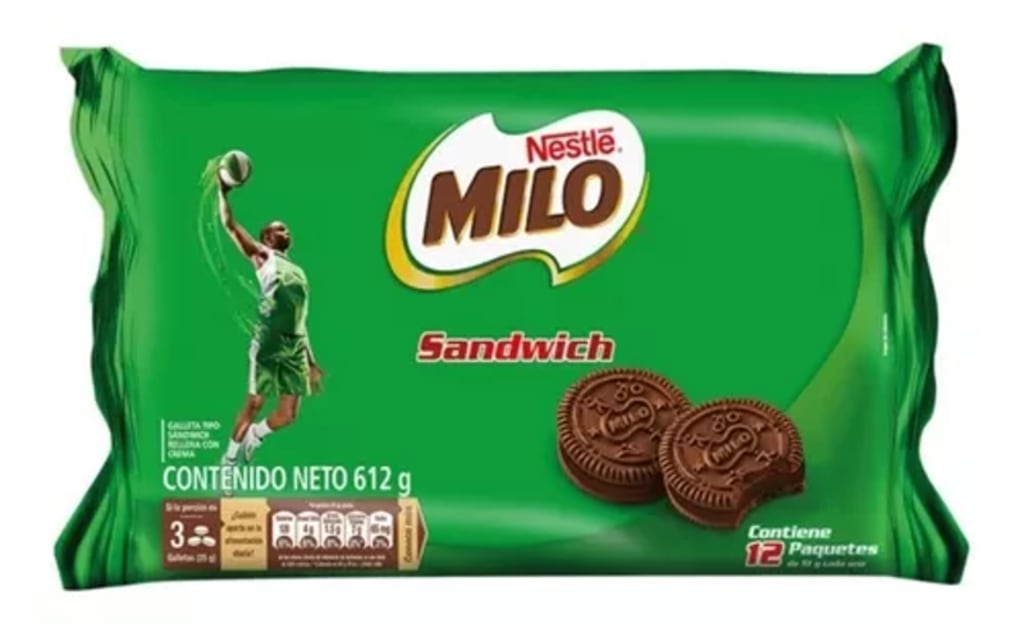 GALLETA MILO SANDWICH 612 GRS (6) 12 UND