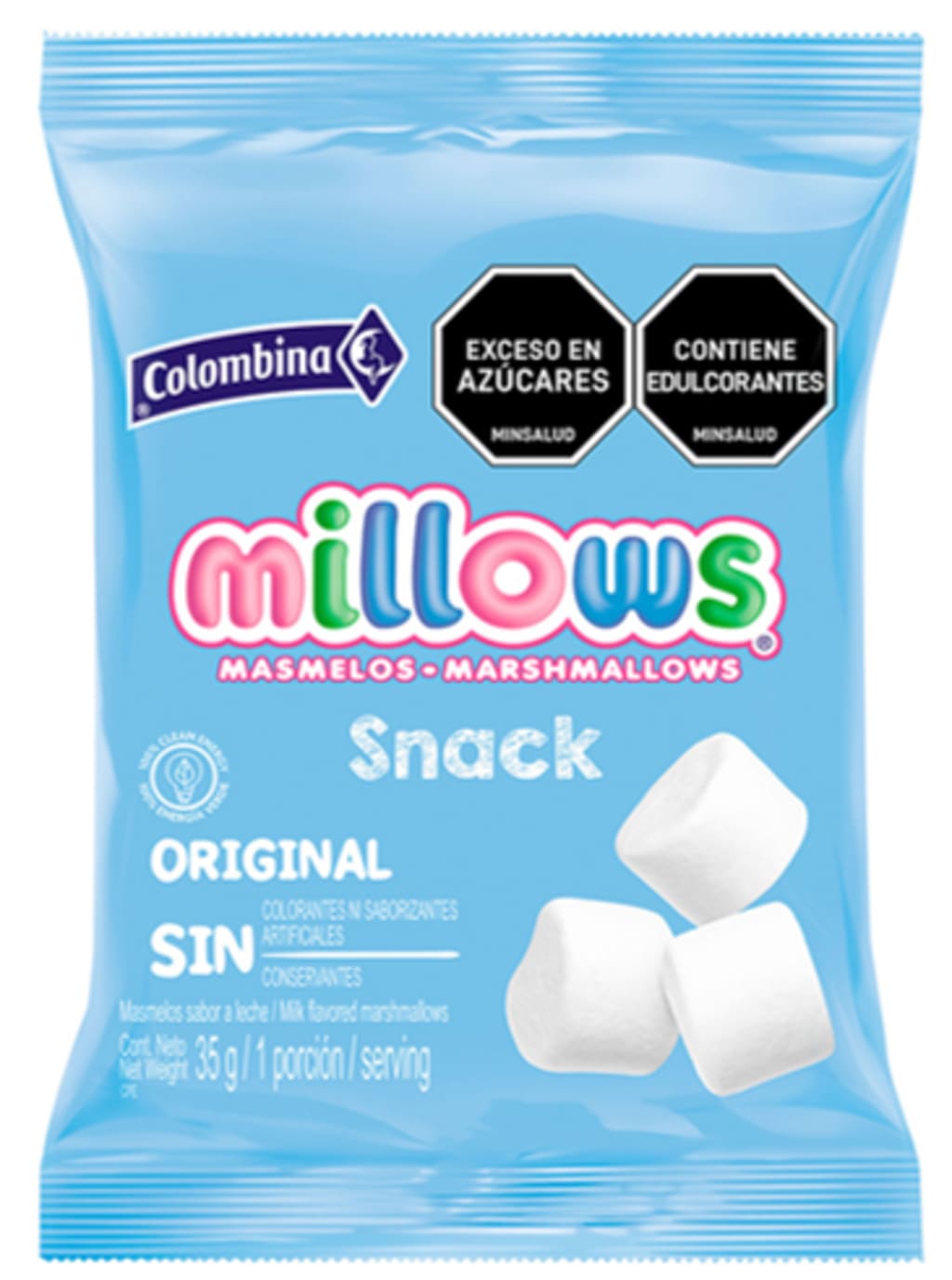 MASMELOS MILLOWS SNACK BLANCO 35 GRS