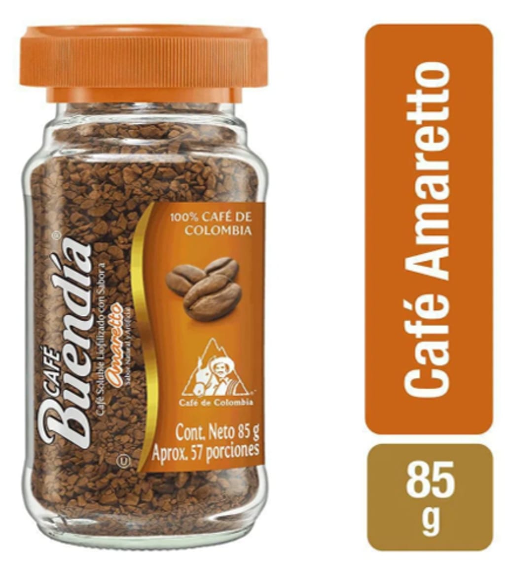 CAFE BUEN DIA LIOFILIZADO AMARETTO FRASCO 85 GRS x 12