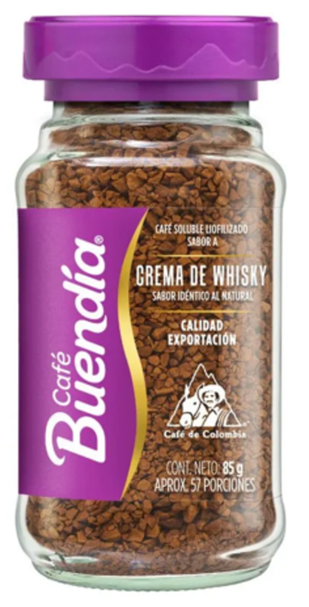 CAFE BUEN DIA LIOFILIZADO CREMA DE WHISKY FRASCO 85 GRS x 12