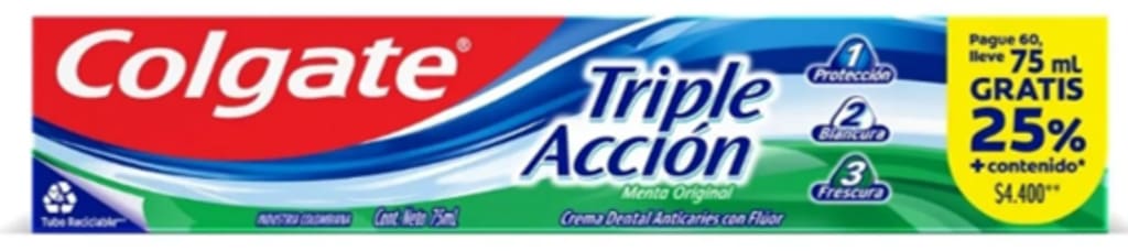 CREMA DENTAL COLGATE TRIPLE ACCION 75 CC x 144