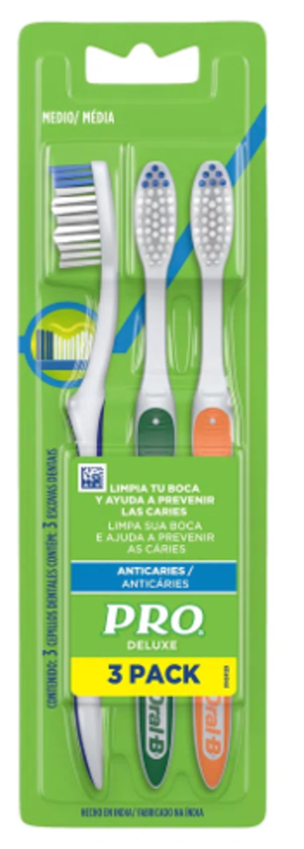 CEPILLO DENTAL PRO DELUXE x 3 UNDS (TRIPACK)
