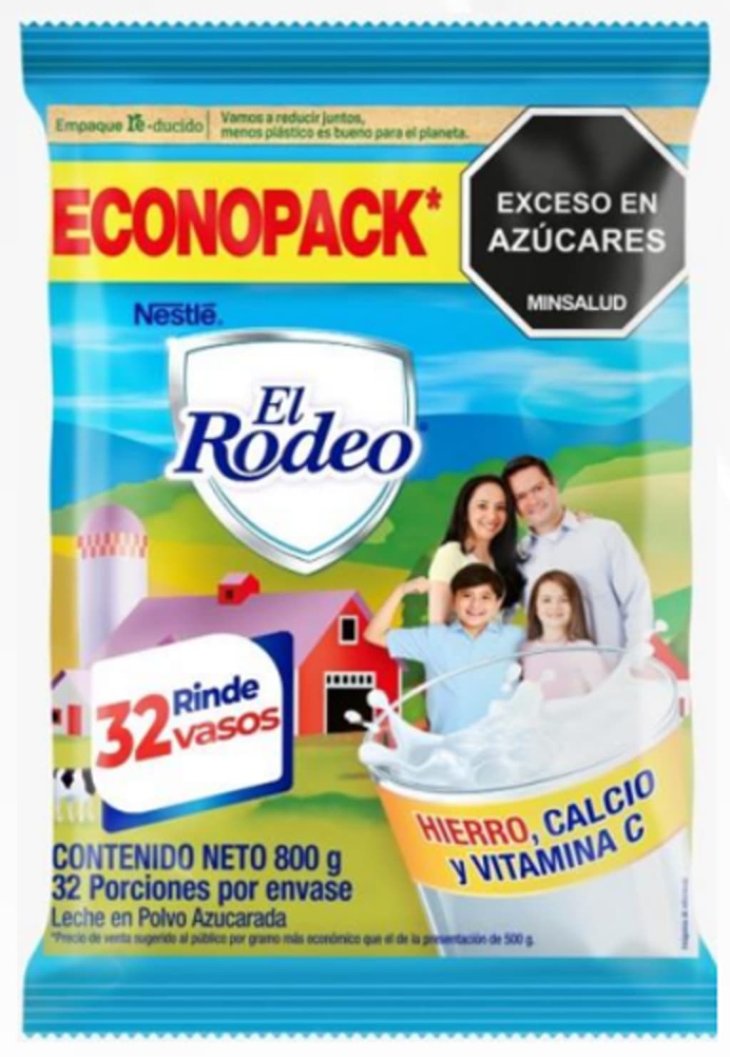 LECHE EL RODEO AZC BOLSA ECONOPACK 800 GRS x 12