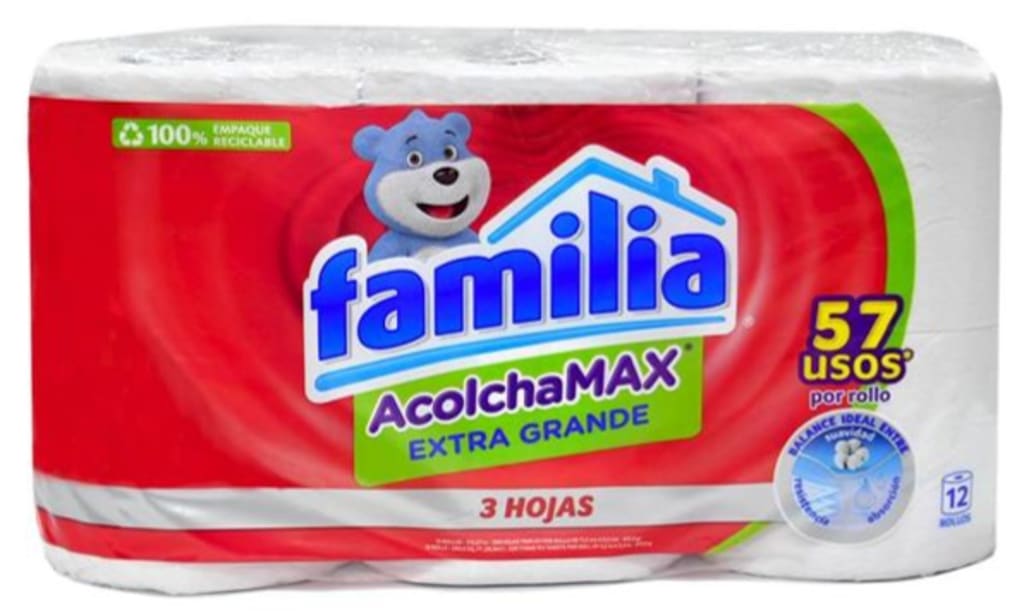 PAPEL FAMILIA ACOLCHAMAX EXTRAGRANDE x 12 ROLLOS x 4
