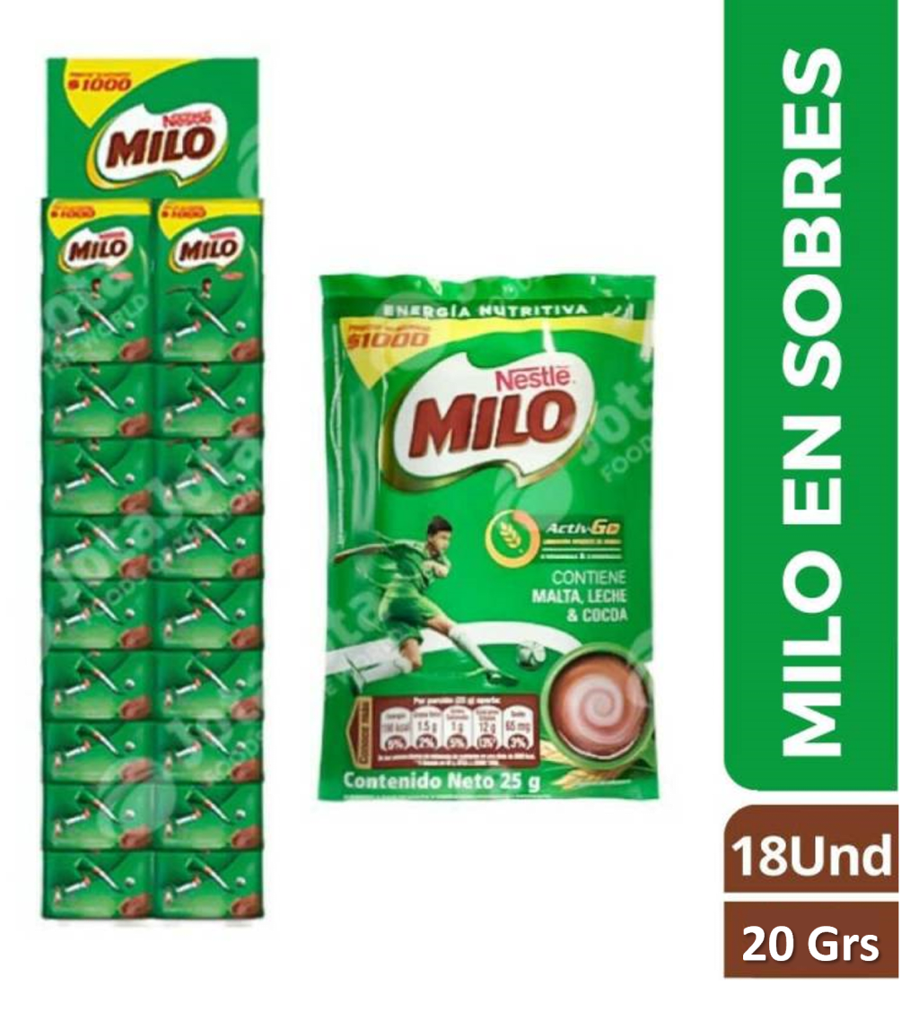 MILO RISTRA 18 SOBRES (20 GRS)