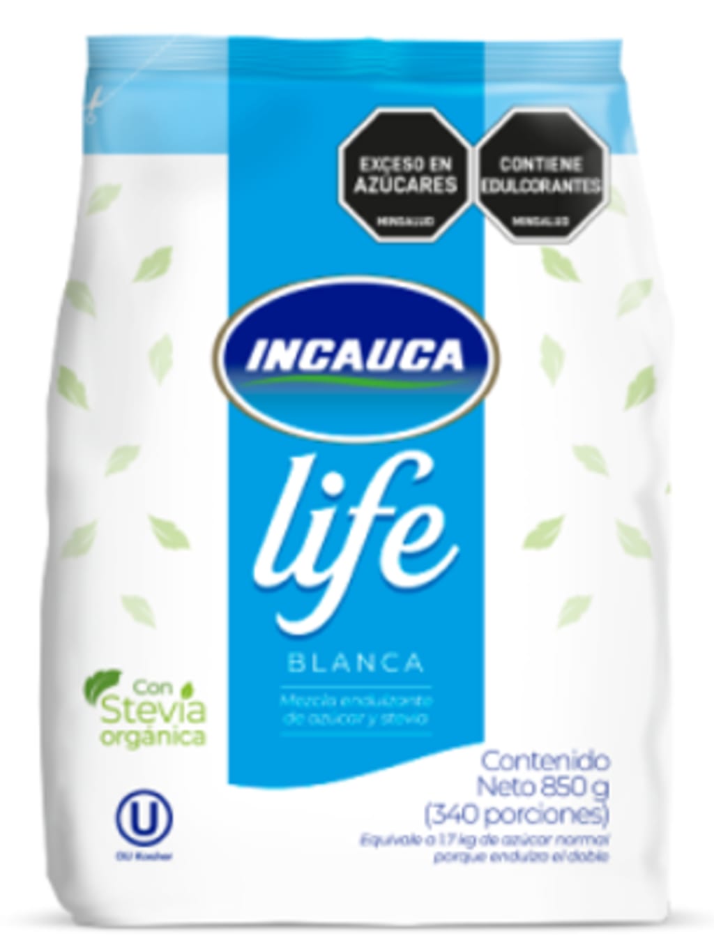 AZUCAR INCAUCA LIFE BLANCA CON STEVIA 850 GRS x 12 UNDS