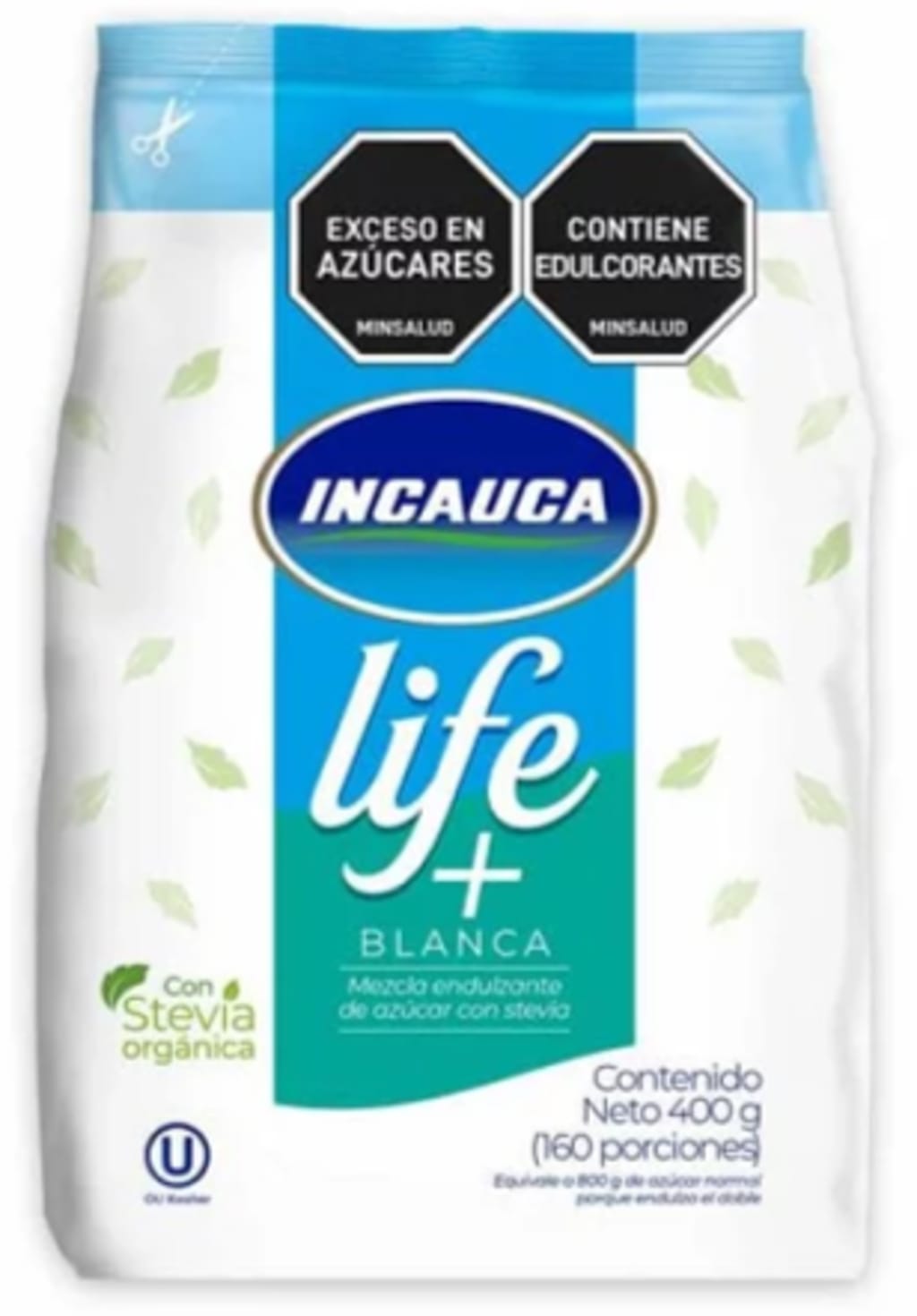 AZUCAR INCAUCA LIFE+ BLANCA CON STEVIA 400 GRS x 24 UNDS