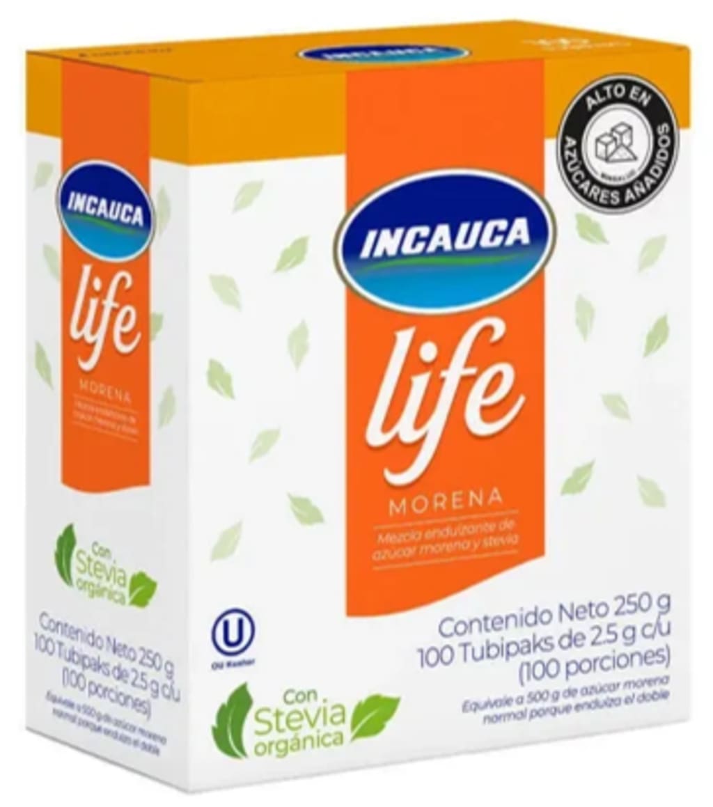 AZUCAR INCAUCA LIFE MORENA CON STEVIA 100 SOBRES x 16 DPL