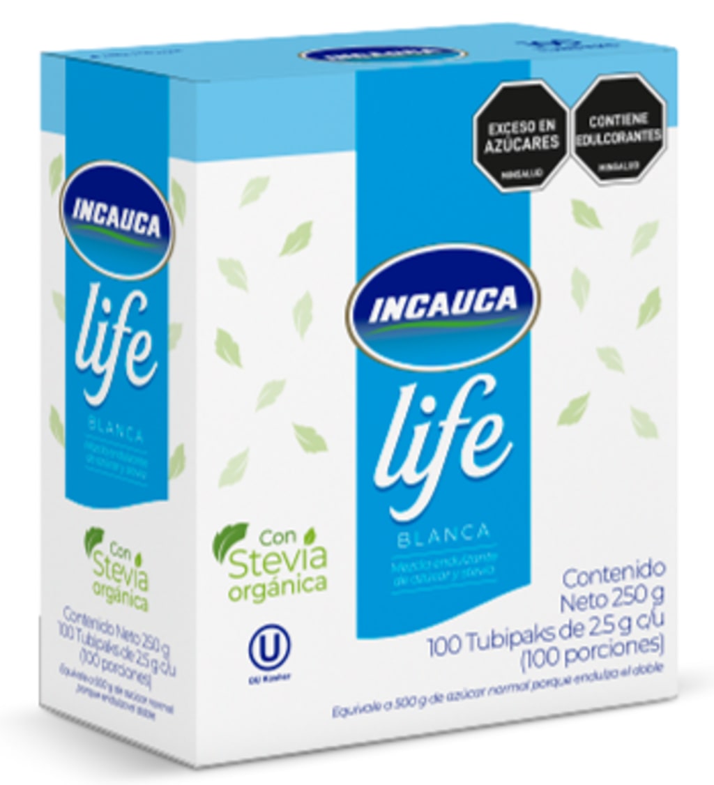 AZUCAR INCAUCA LIFE BLANCA CON STEVIA 100 SOBRES
