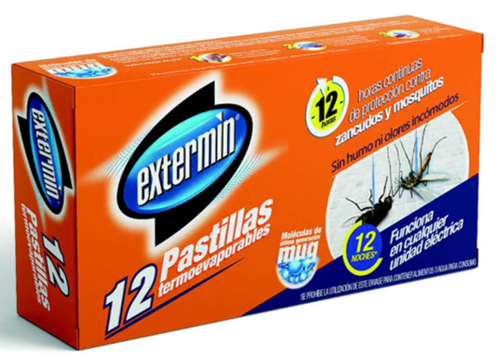 INSECTICIDA EXTERMIN TERMOEVAPORADORAS 12 PASTILLAS
