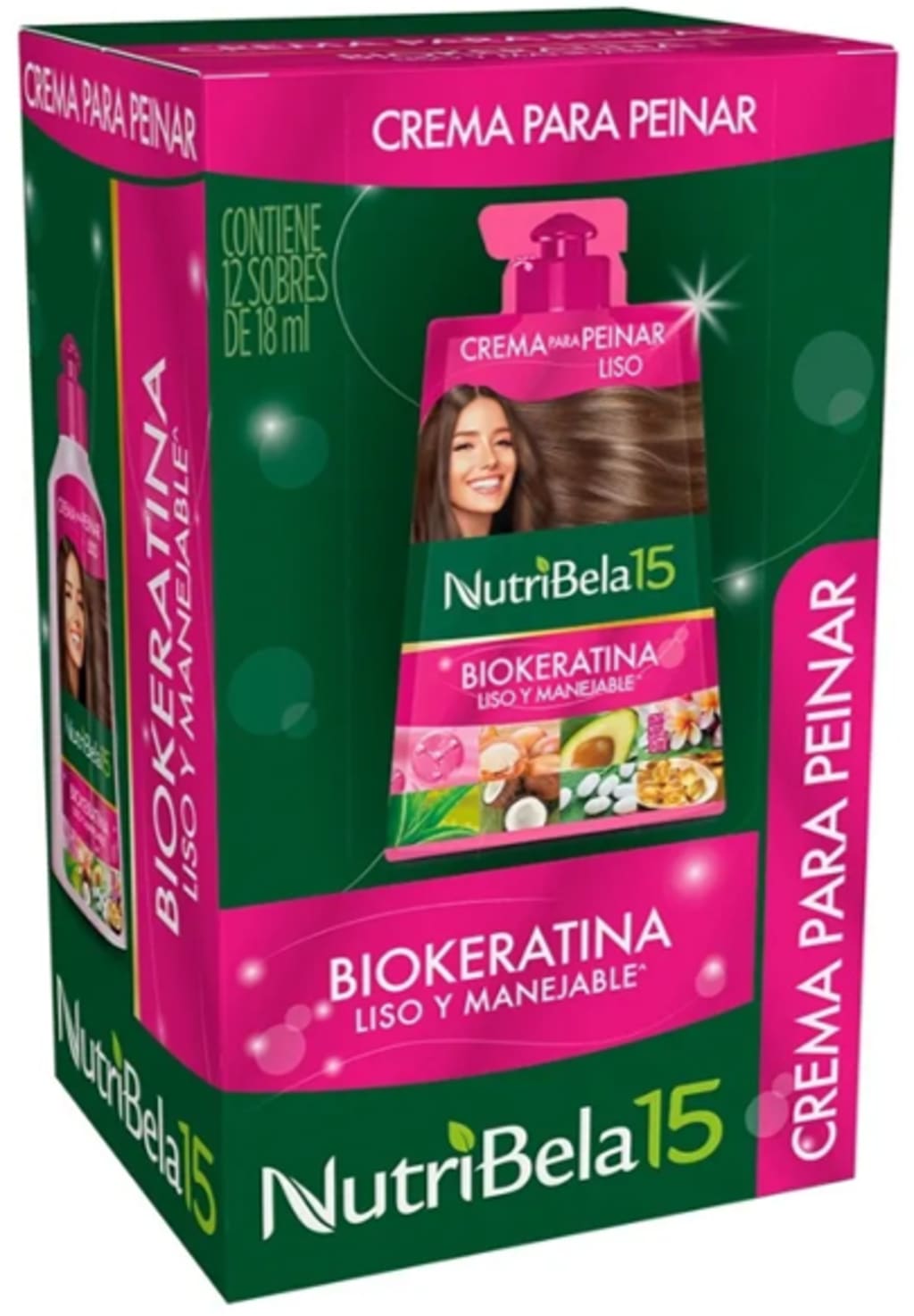 CREMA PARA PEINAR NUTRIBELA BIOKERATINA 18 ML x 12 SOBRES
