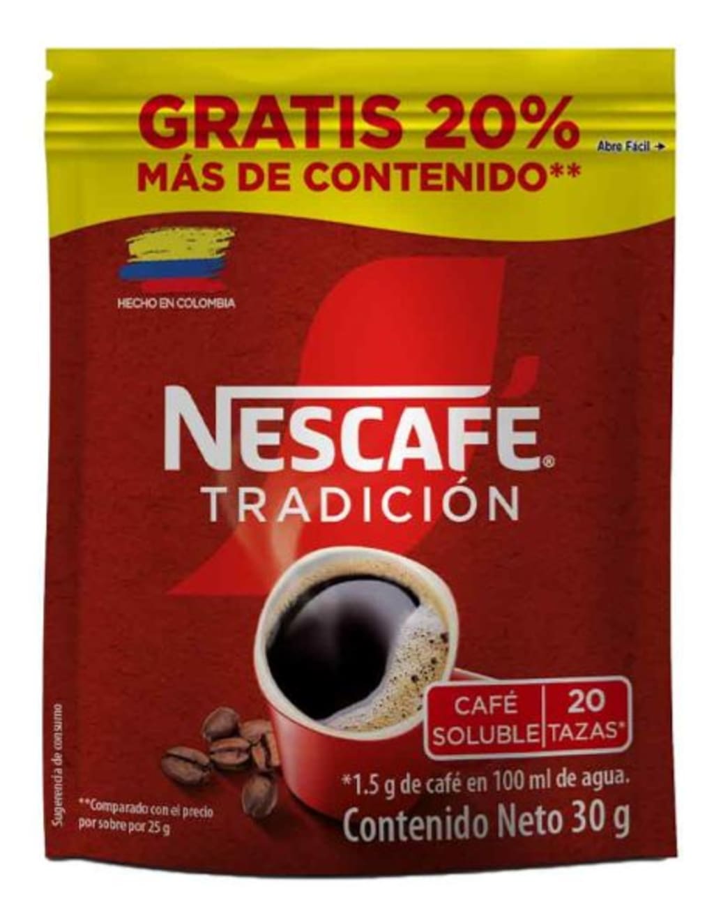 CAFE NESCAFE SOBRE 30 GRS x 48 SOBRES