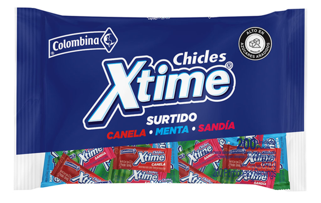 CHICLE XTIME SURTIDO BOLSA 200 UNDS