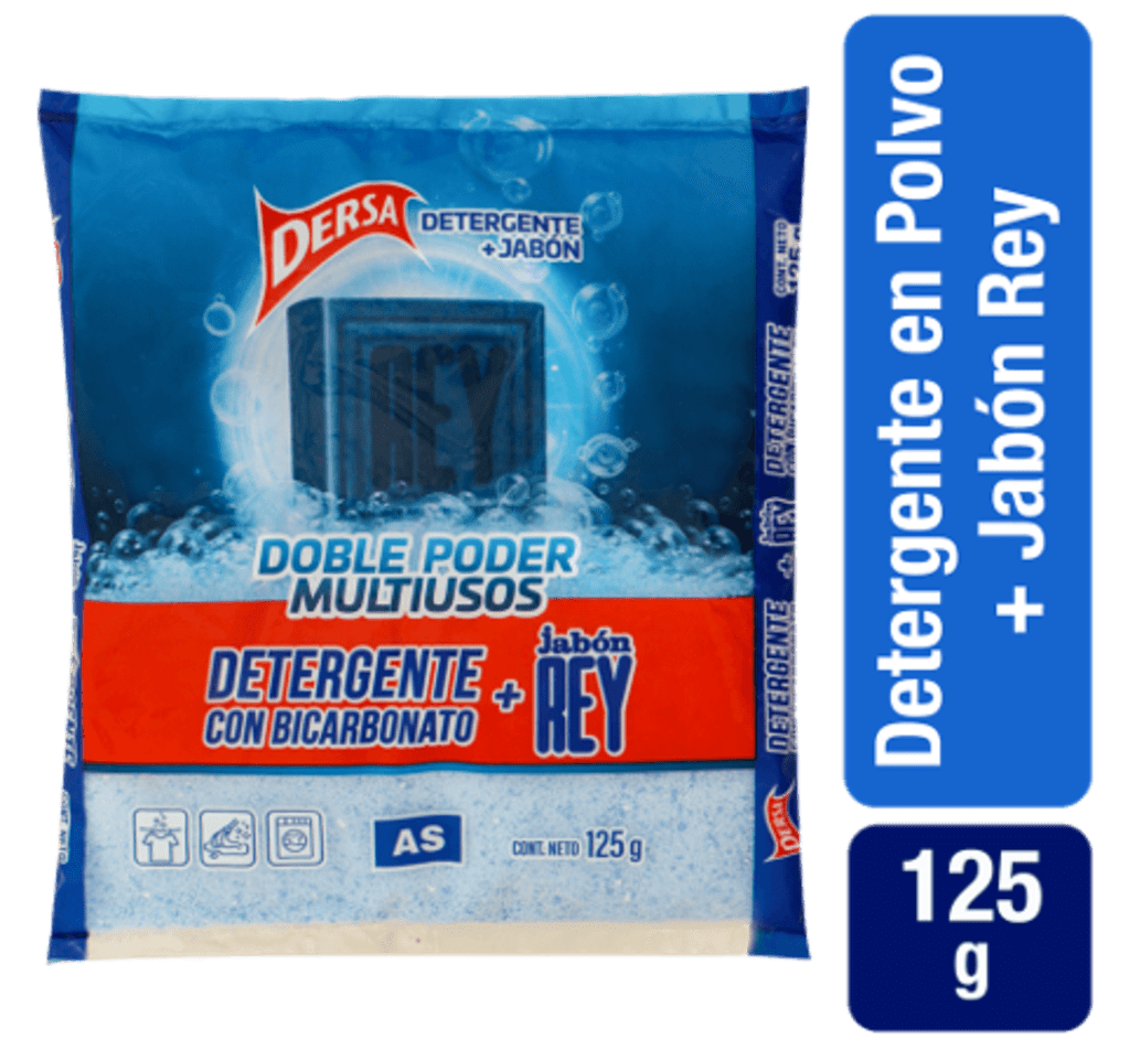 DETERG. DERSA AS BICARBONATO + JABON REY 125 GRS