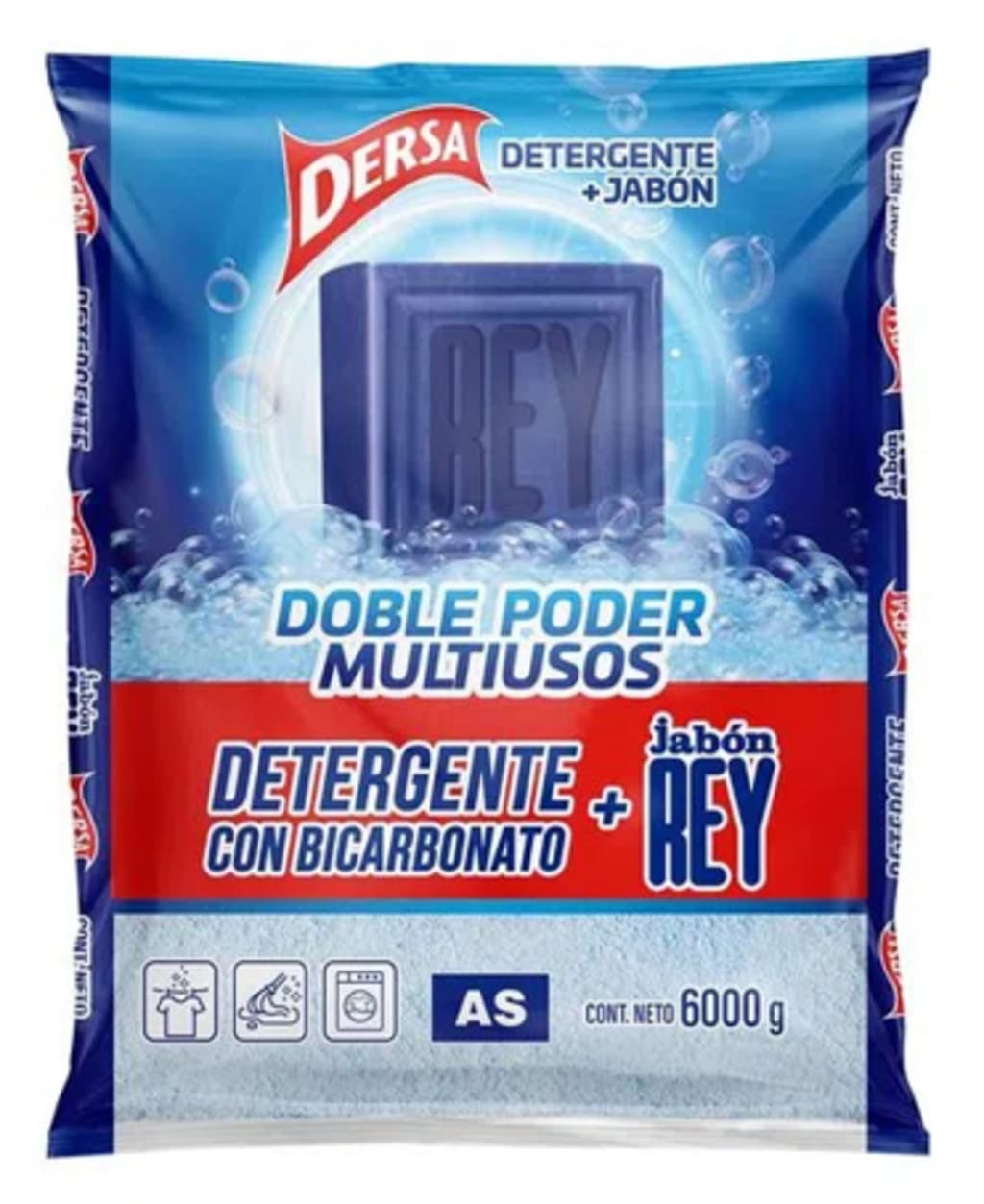 DETERG. DERSA AS BICARBONATO + JABON REY 6000 GRS