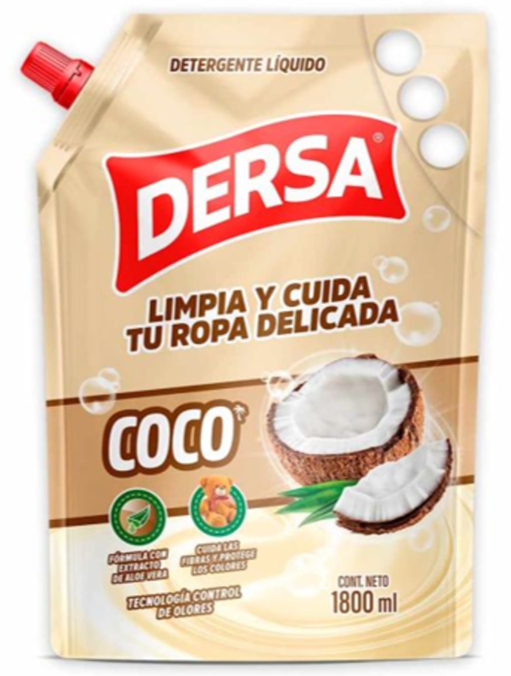 DETERGENTE LIQUIDO DERSA COCO ROPA DELIC DOYPACK 1800 ML x 6
