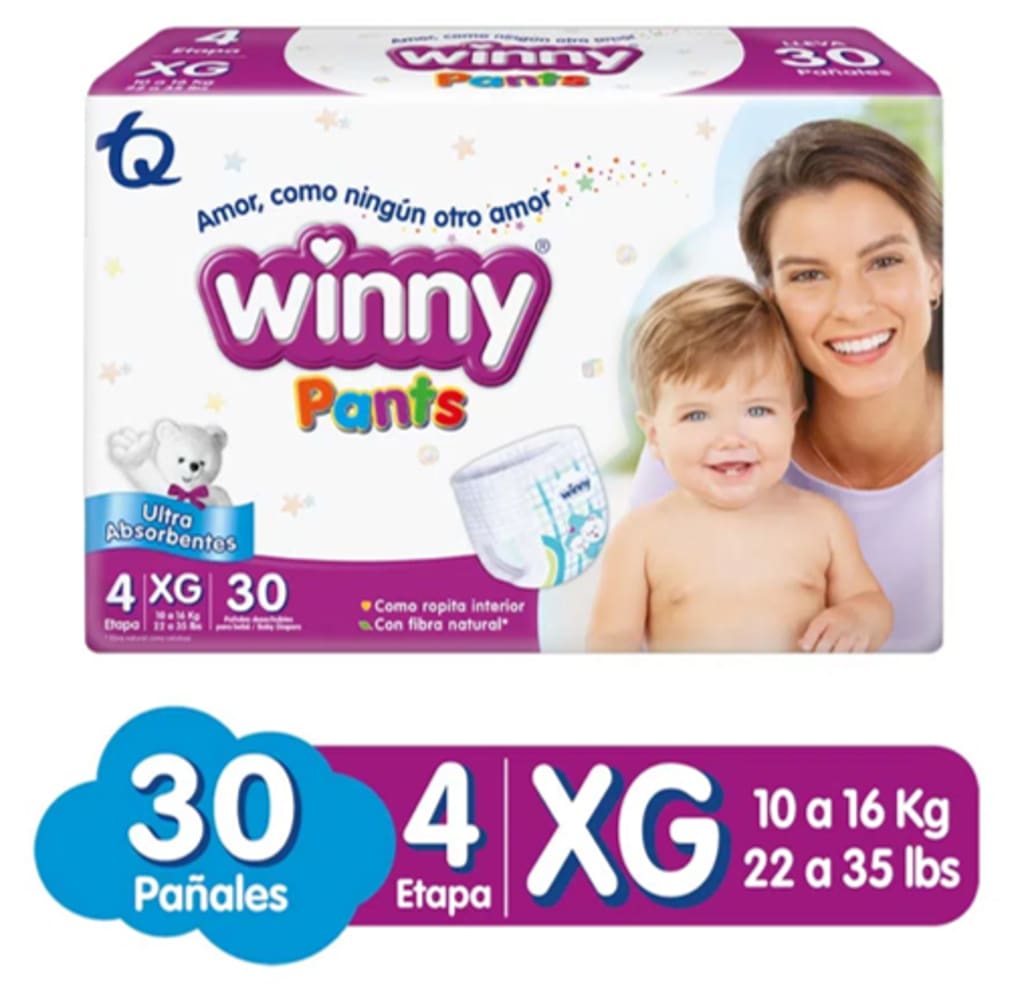 PAÑAL WINNY PANTS MORADO E4 30 UNDS x 8