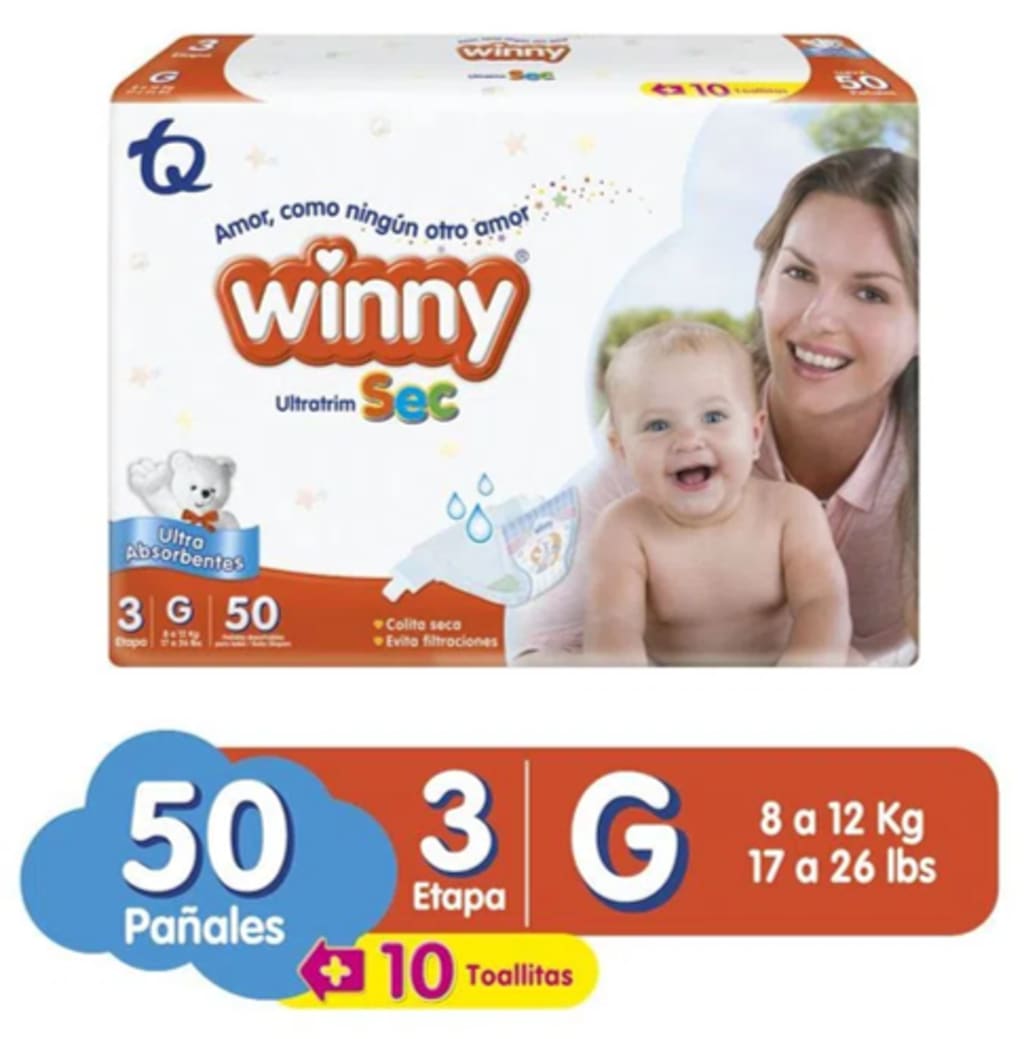 PAÑAL WINNY ULTRATRIM SEC ROJO E3 50 UNDS