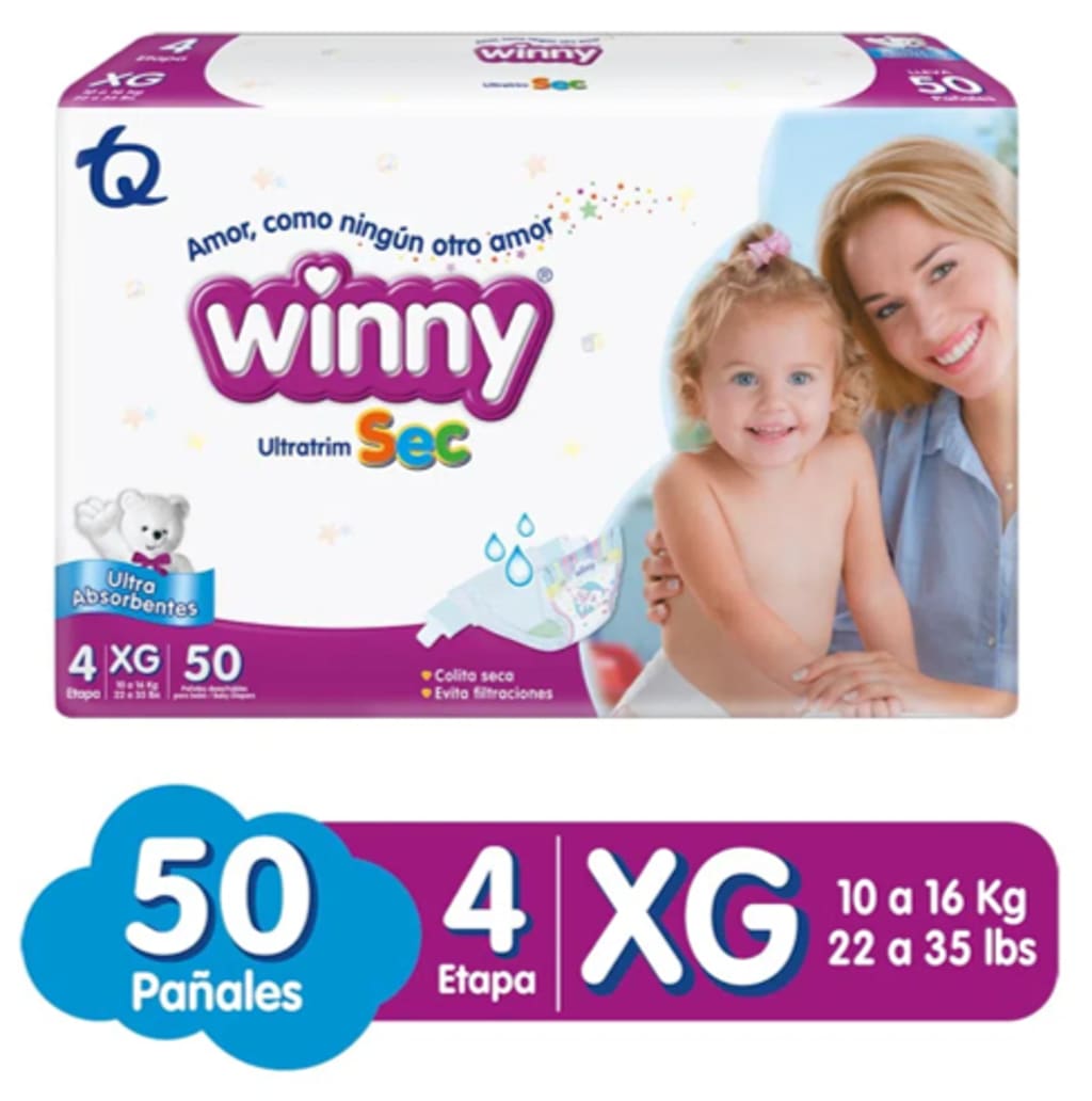 PAÑAL WINNY ULTRATRIM SEC MORADO E4 50 UNDS x 4