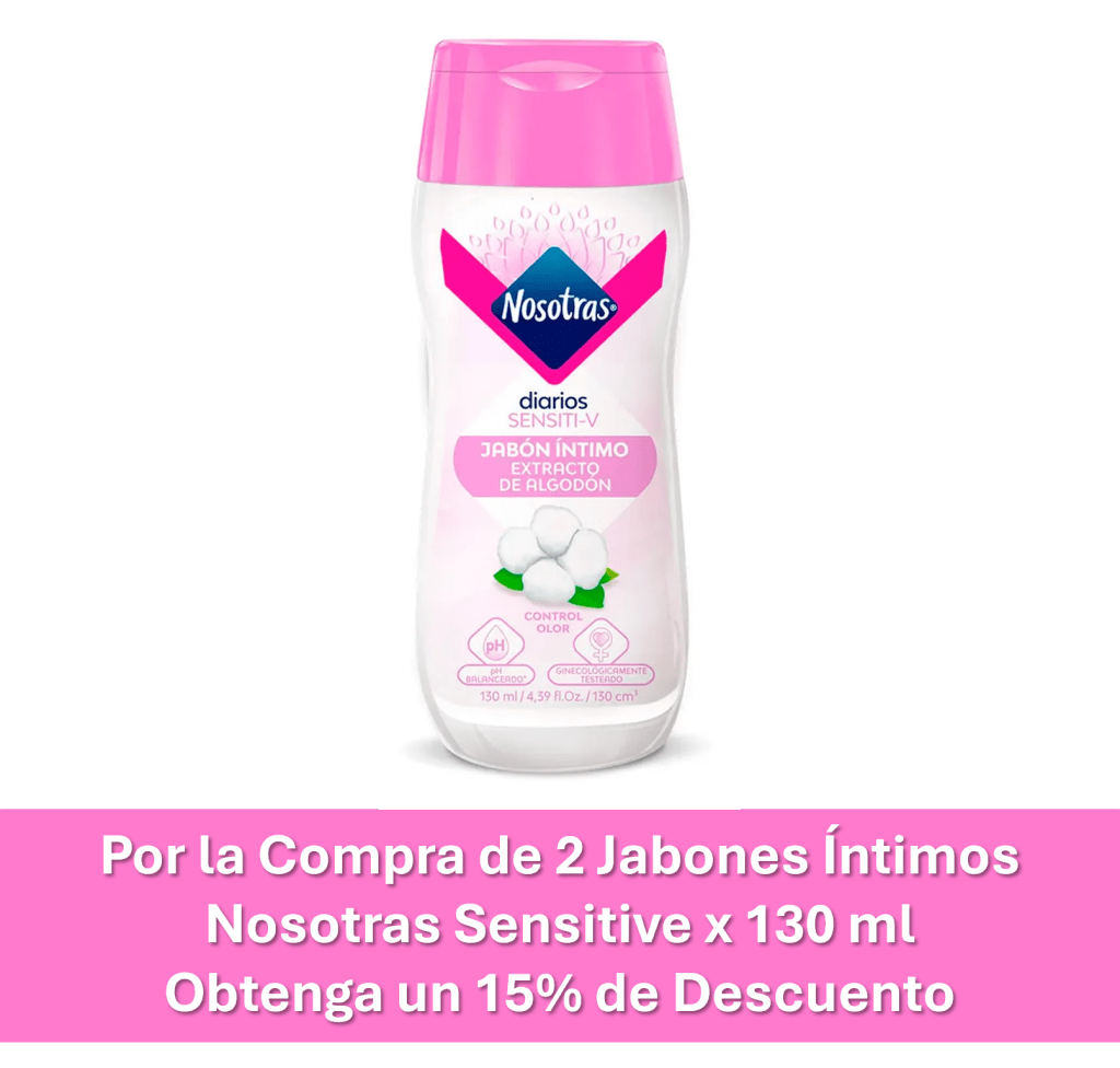 COMBO NOSOTRAS 2 JABON INTIMO SENSITIVE 130 ML (15% DCTO)