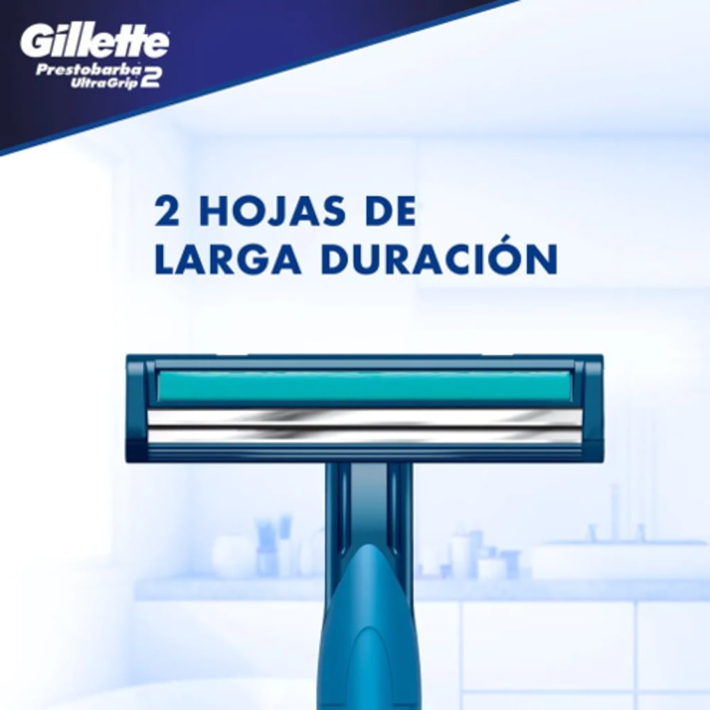 MAQUINA PRESTOBARBA ULTRAGRIP 2 HJS x 12 + 2 GRIS (1/2 DISP)