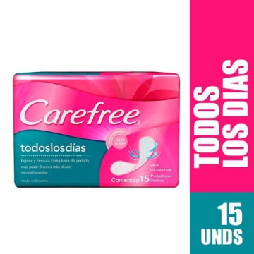 PROTECTOR CAREFREE TODOS LOS DIAS SIN PERFUME 15 UNDS