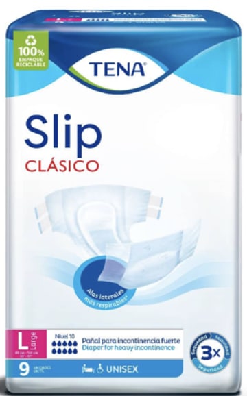 TENA BASIC / SLIP CLASICO GRANDE (L) 9 UNDS