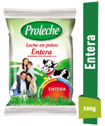 LECHE EN POLVO PROLECHE ENTERA BOLSA 380 GRS x 30