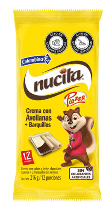 CREMA CON AVELLANAS NUCITA + BARQUILLO PIAZZA x 12 UND x 12