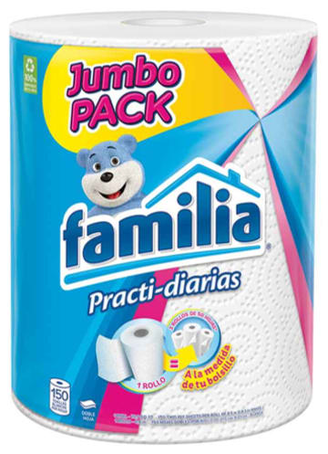 TOALLA FAMILIA COCINA JUMBO HOGAR 150 HOJAS x 12