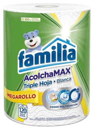 TOALLA FAMILIA COCINA ACOLCHAMAX MEGAROLLO 120 HOJAS x 12