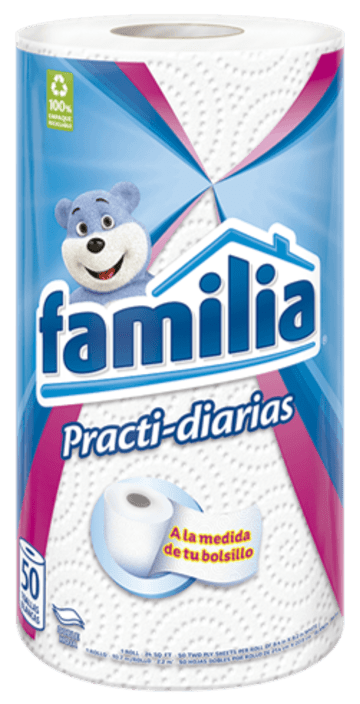 TOALLA FAMILIA COCINA PRACTIDIARIA BLANCA 50 HOJAS x 12