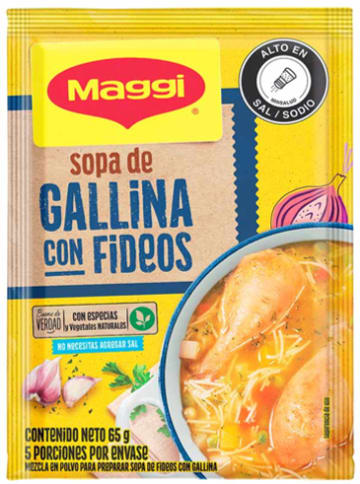 SOPA MAGGI CASERA GALLINA CON FIDEOS SOBRE