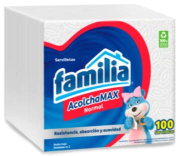 SERVILLETA FAMILIA ACOLCHADA NORMAL 100 UND x 36