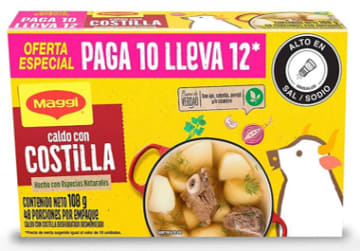 CALDO MAGGI COSTILLA DESMENUZADO 12 SOBRES (108 GRS)