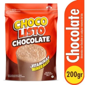 CHOCOLISTO BOLSA 200 GRAMOS x 44 UNDS