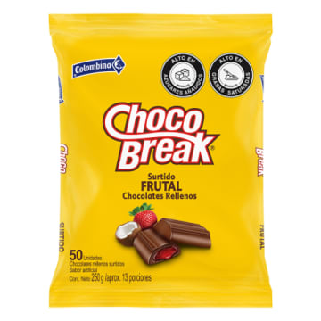 CONFITE CHOCOBREAK SURTIDO FRUTAL 50 UNDS x 18
