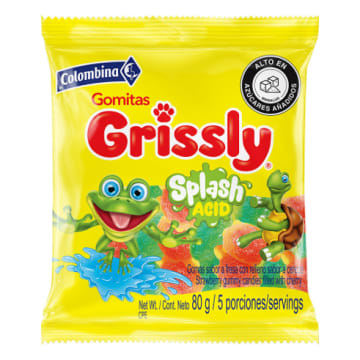 GOMAS GRISSLY SPLASH SAPITOS 72 GRS x 24 BOLSAS